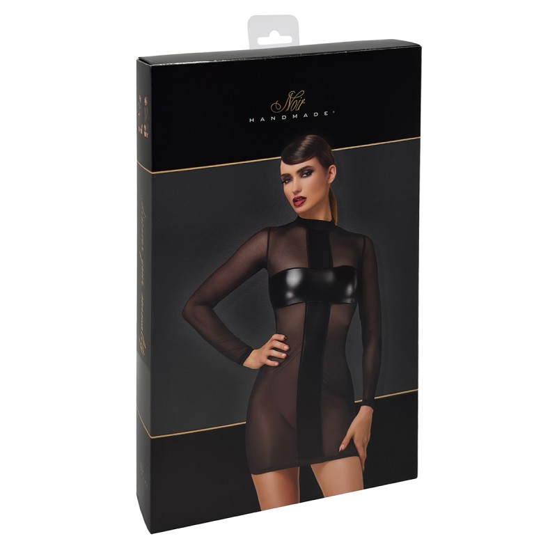 Mini robe tulle et wetlook Crossfire F369 - Noir Handmade