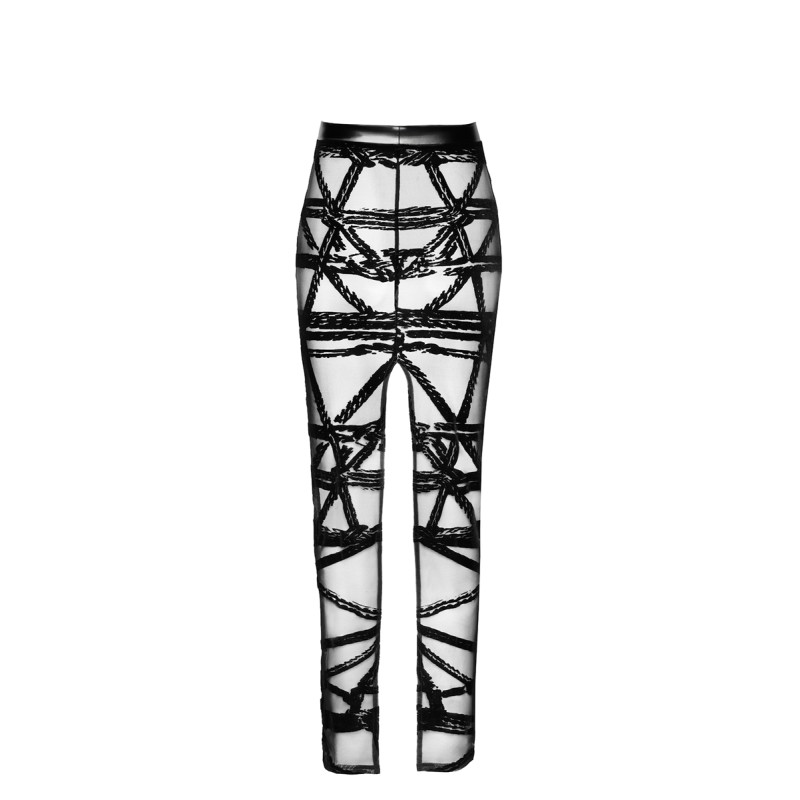 Jupe longue fendue Bondesque F360 - Noir Handmade