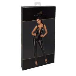 Combinaison lacée en wetlook Vixen F362 - Noir Handmade