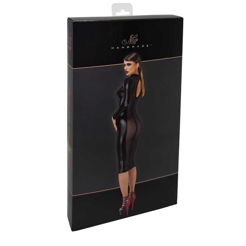 Robe fuseau Crystal F371 - Noir Handmade