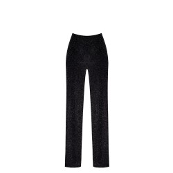 Pantalon en maille pailletée Onyx F374 - Noir Handmade