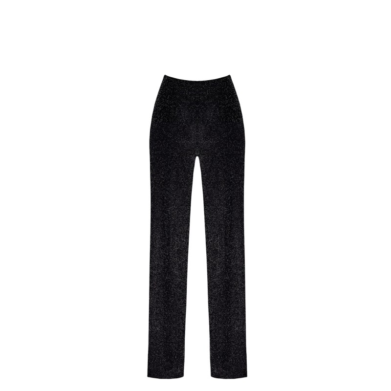 Pantalon en maille pailletée Onyx F374 - Noir Handmade