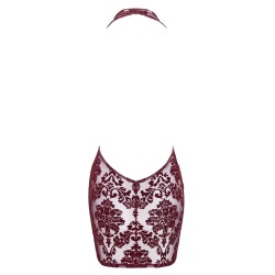 Mini robe dos nu en tulle floqué Kink Royal F385 - Noir Handmade