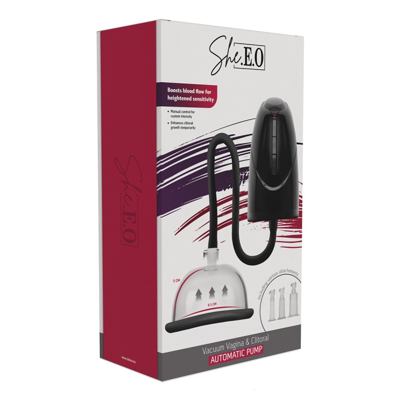 Pompe à vagin She.E.O rechargeable USB – 3 vitesses et 4 embouts
