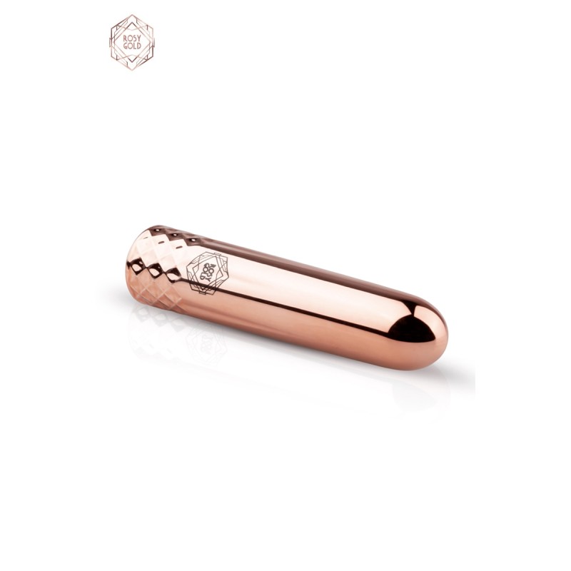 Mini vibro Rosy Gold rechargeable – 10 modes, étanche