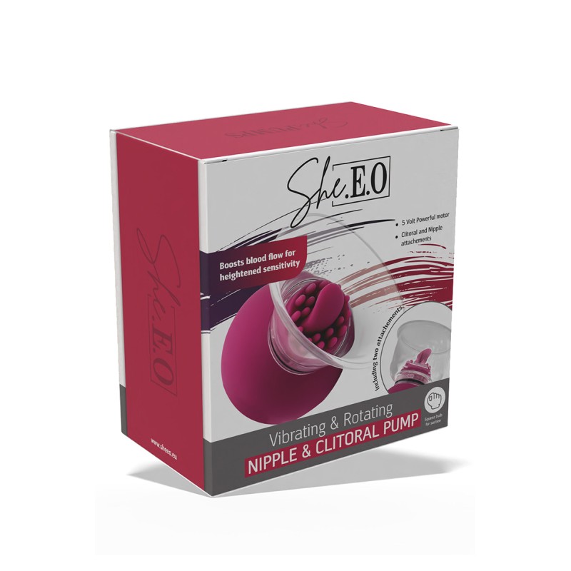 She.E.O pompe clitoridienne rotative vibrante 2 ventouses