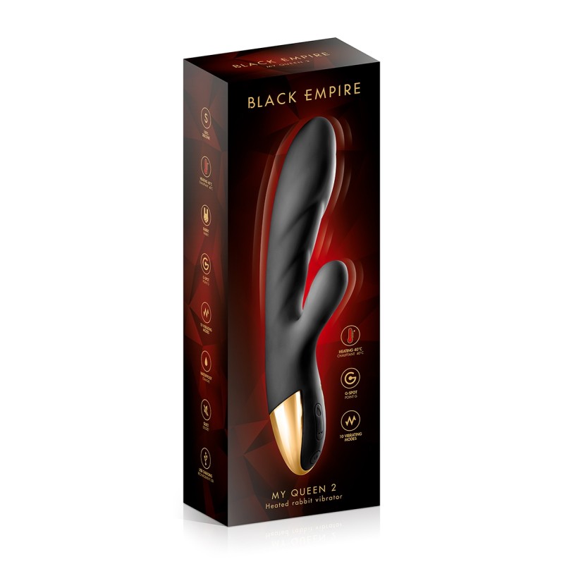 My Queen 2 Black Empire - Vibromasseur Rabbit chauffant 10 modes stimulation