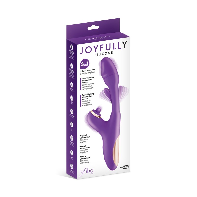 Vibromasseur rabbit 3-en-1 Joyfully violet - Yoba