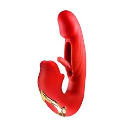 Vibromasseur rabbit 3-en-1 Kissy rouge Yoba - stimulation multizone