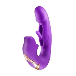 Vibromasseur rabbit 3-en-1 Kissy violet Yoba - stimulation multizone