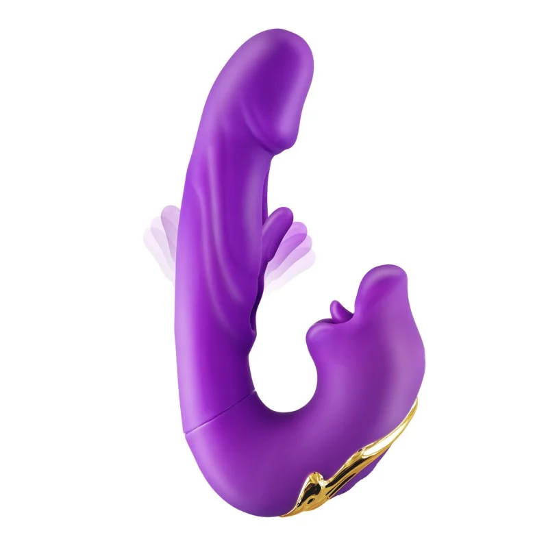 Vibromasseur rabbit 3-en-1 Kissy violet Yoba - stimulation multizone