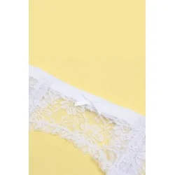 Porte-jarretelles et string Blanc - Litolu Lingerie