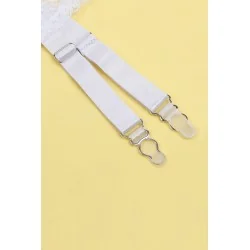Porte-jarretelles et string Blanc - Litolu Lingerie