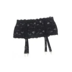 Porte-jarretelles dentelle large Noir - Litolu Lingerie