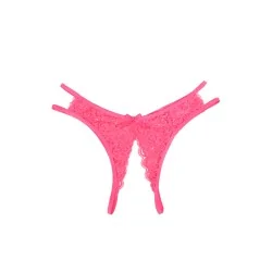 String ouvert dentelle Rose - Litolu Lingerie