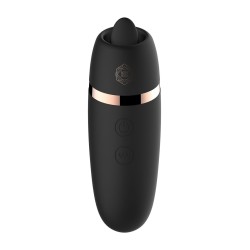 Stimulateur 2 en 1 avec langue vibrante - Rosy Gold