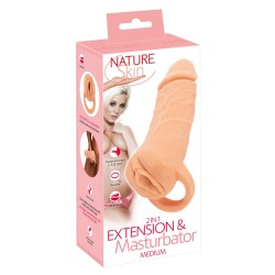 Masturbateur et extension de pénis 18,5 cm - Nature Skin