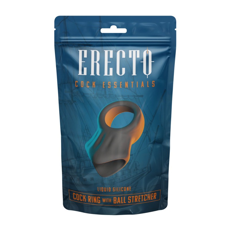Cock Ring avec Ball Stretcher liquid silicone - Erecto 