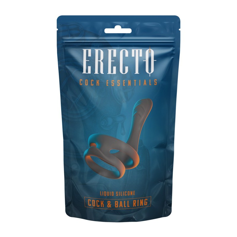 Cock & Ball Ring liquid silicone avec écarteur de périnée - Erecto