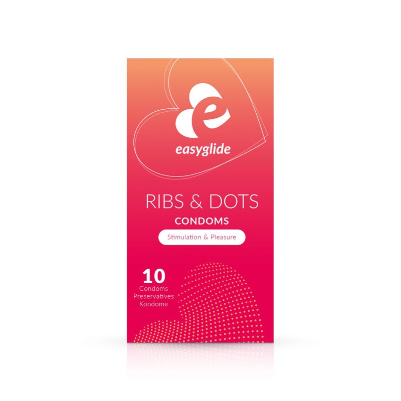 10 préservatifs Ribs and Dots - EasyGlide