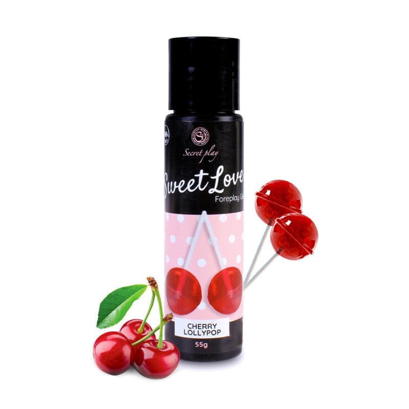 Lubrifiant comestible sucette à la cerise - 60 ml