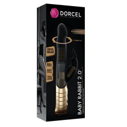 Vibromasseur Rabbit rechargeable Baby Rabbit 2.0 noir et doré - Dorcel