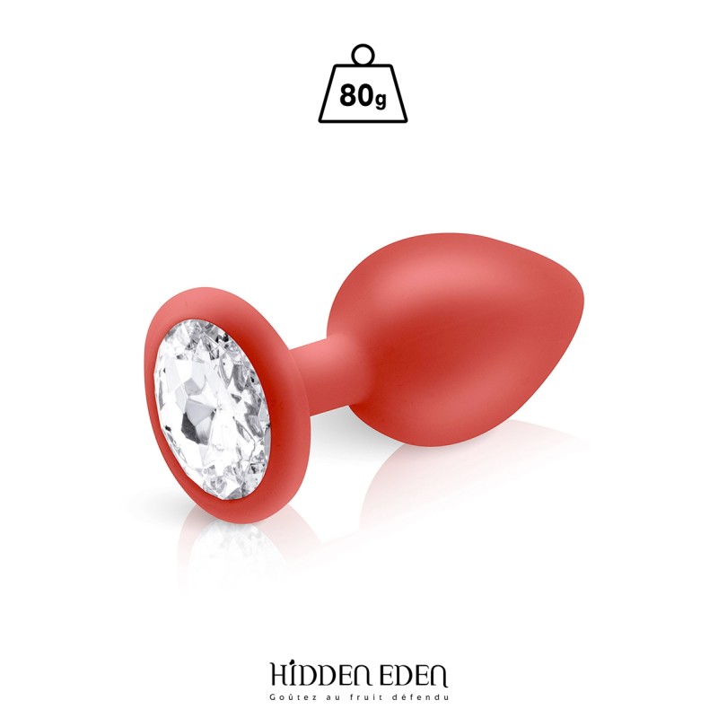 Plug anal rouge bijou strass L - Hidden Eden, sextoy intime design 9,3 cm