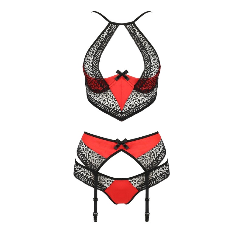 Ensemble à jarretelles Scarlet rouge - Passion