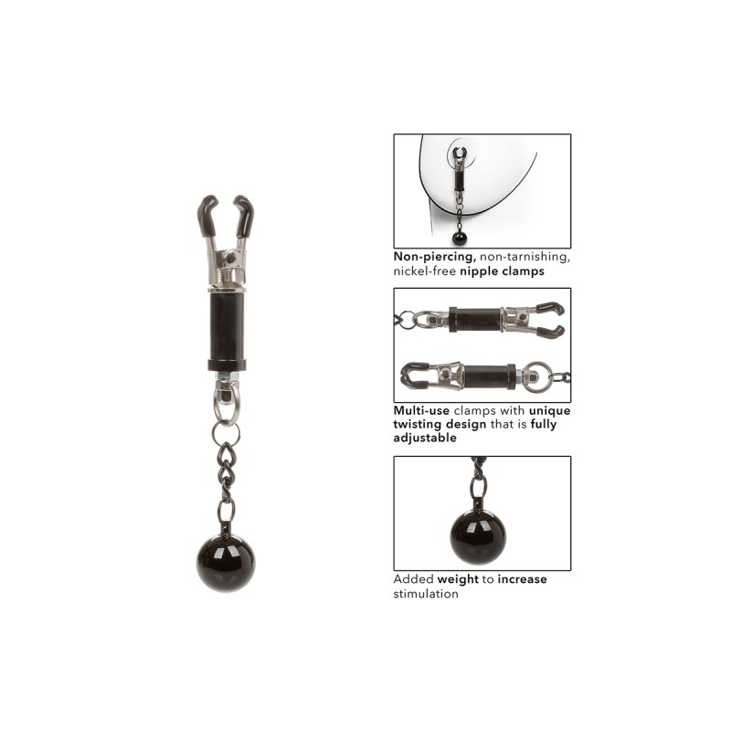 Pinces à tétons avec poids - Calexotics