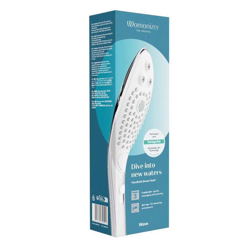 Womanizer Wave Chrome - Pommeau de douche stimulant 2 en 1 - Technologie PleasureJet