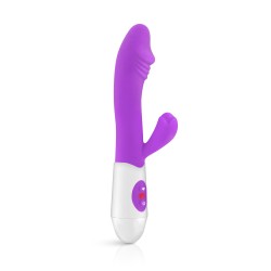Vibromasseur Rabbit Elya Violet - Sextoy 10 modes stimulation point G et clitoris par Yoba