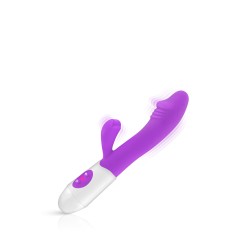 Vibromasseur Rabbit Elya Violet - Sextoy 10 modes stimulation point G et clitoris par Yoba