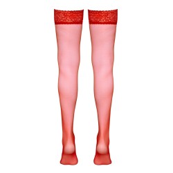 Bas autofixants rouge - Cotelli Legwear