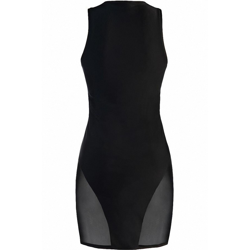 Robe moulante noire V-10619 - Axami