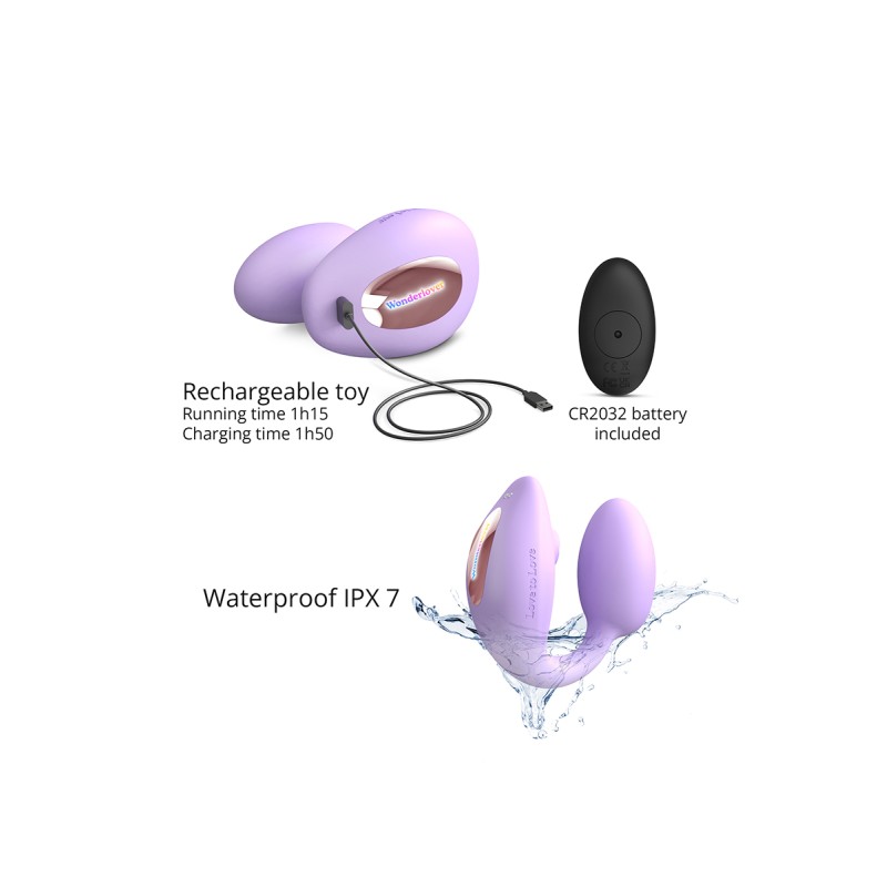 Wonderlover mauve Love to Love – double stimulateur télécommandé