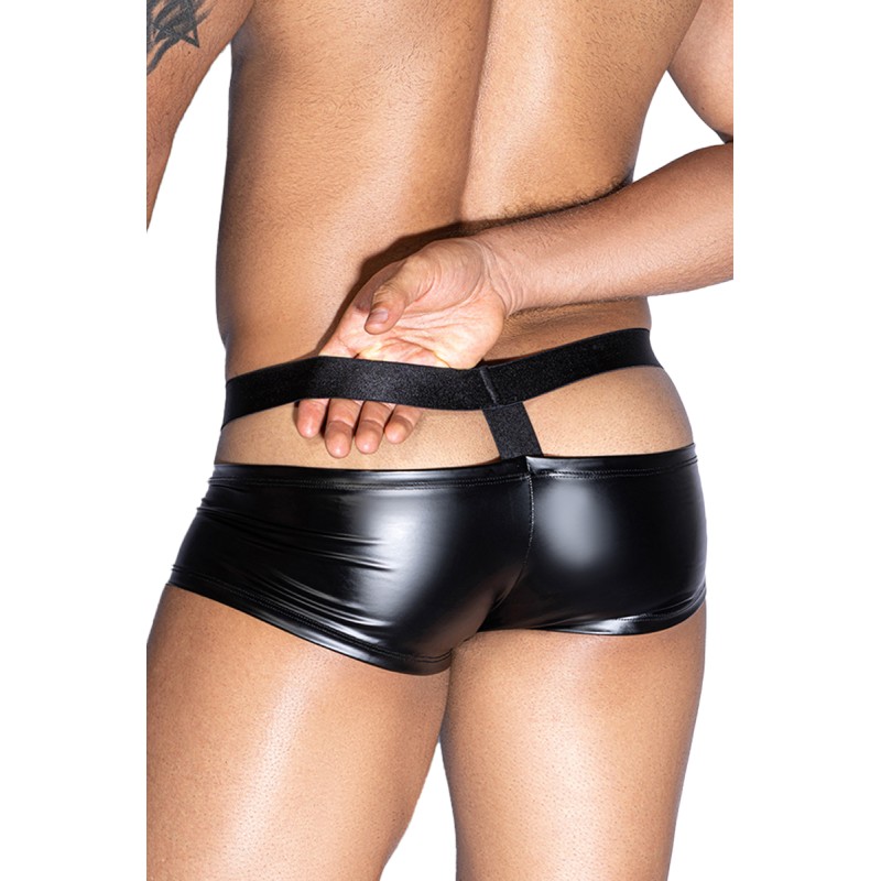Boxer sexy noir avec ouvertures - J Lingerie