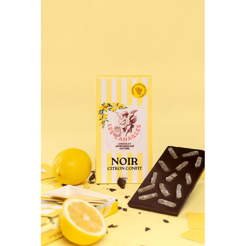 Chocolat noir citron confit - Tablette 100g - Les canailles